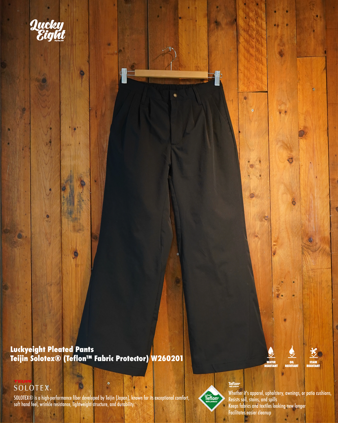 Luckyeight Pleated Pants Teijin Solotex® (Teflon™ Fabric Protector) W260201