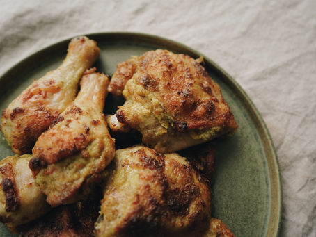 Savoureuses cuisses de poulet au four