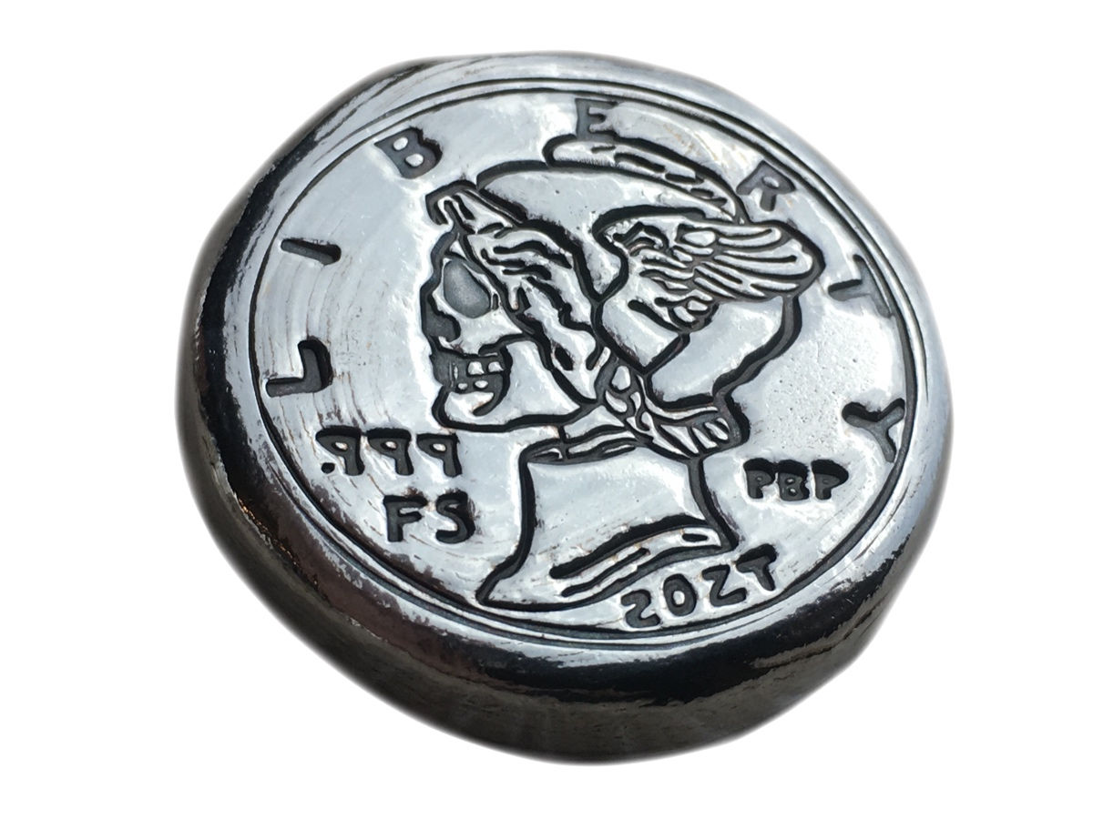 2 OZT MURKY D. hand poured silver