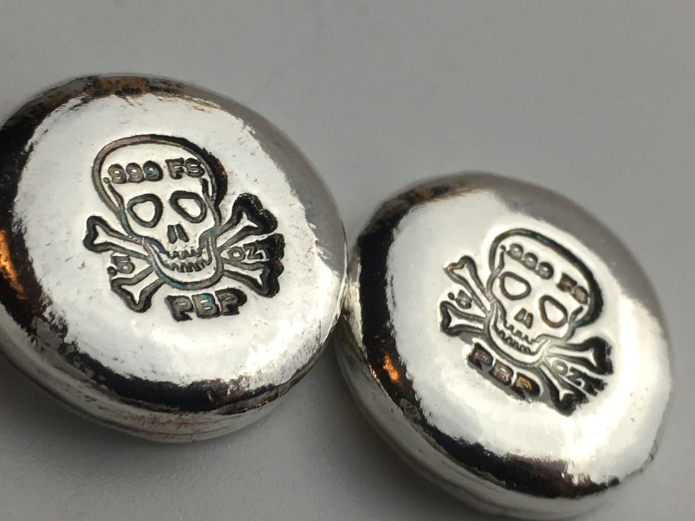 Thumbnail: .5 OZT Skull silver round