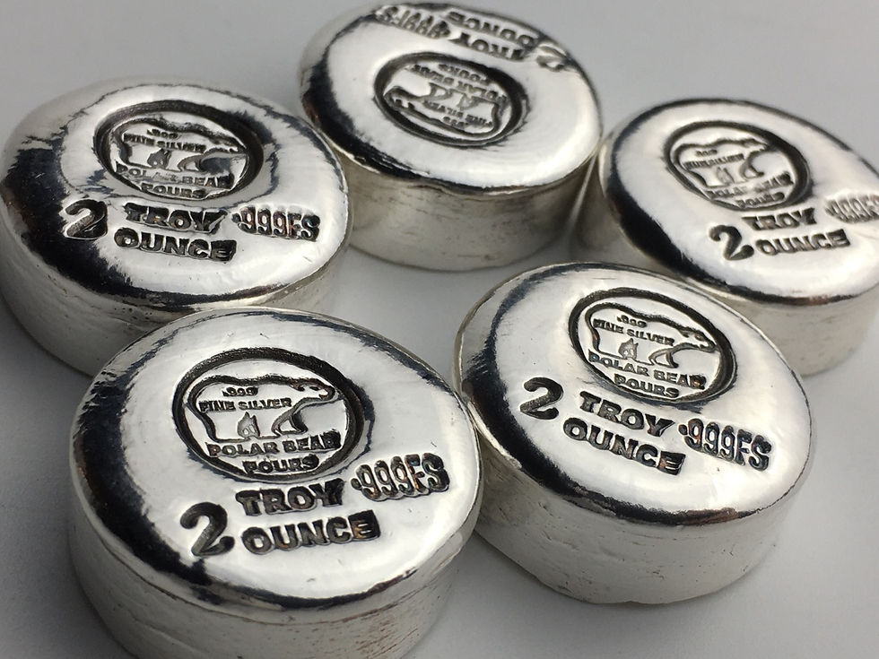 Thumbnail: 2 OZT “CHUNKY BUTTON” hand poured silver