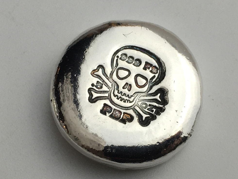 Thumbnail: .5 OZT Skull silver round