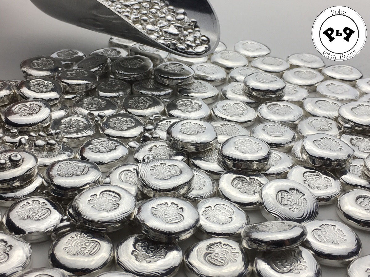 .5 OZT Skull silver round