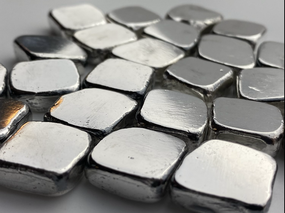 Thumbnail: 1/2 OZT Skull Fractional hand poured .999 silver bar