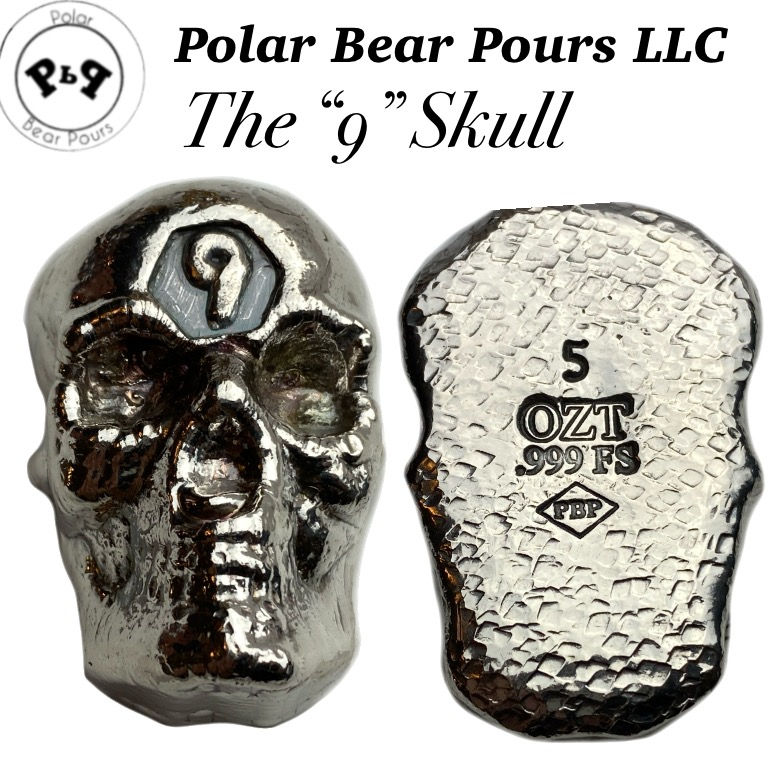 Thumbnail: 5 OZT “9” SKULL by PBP with COA
