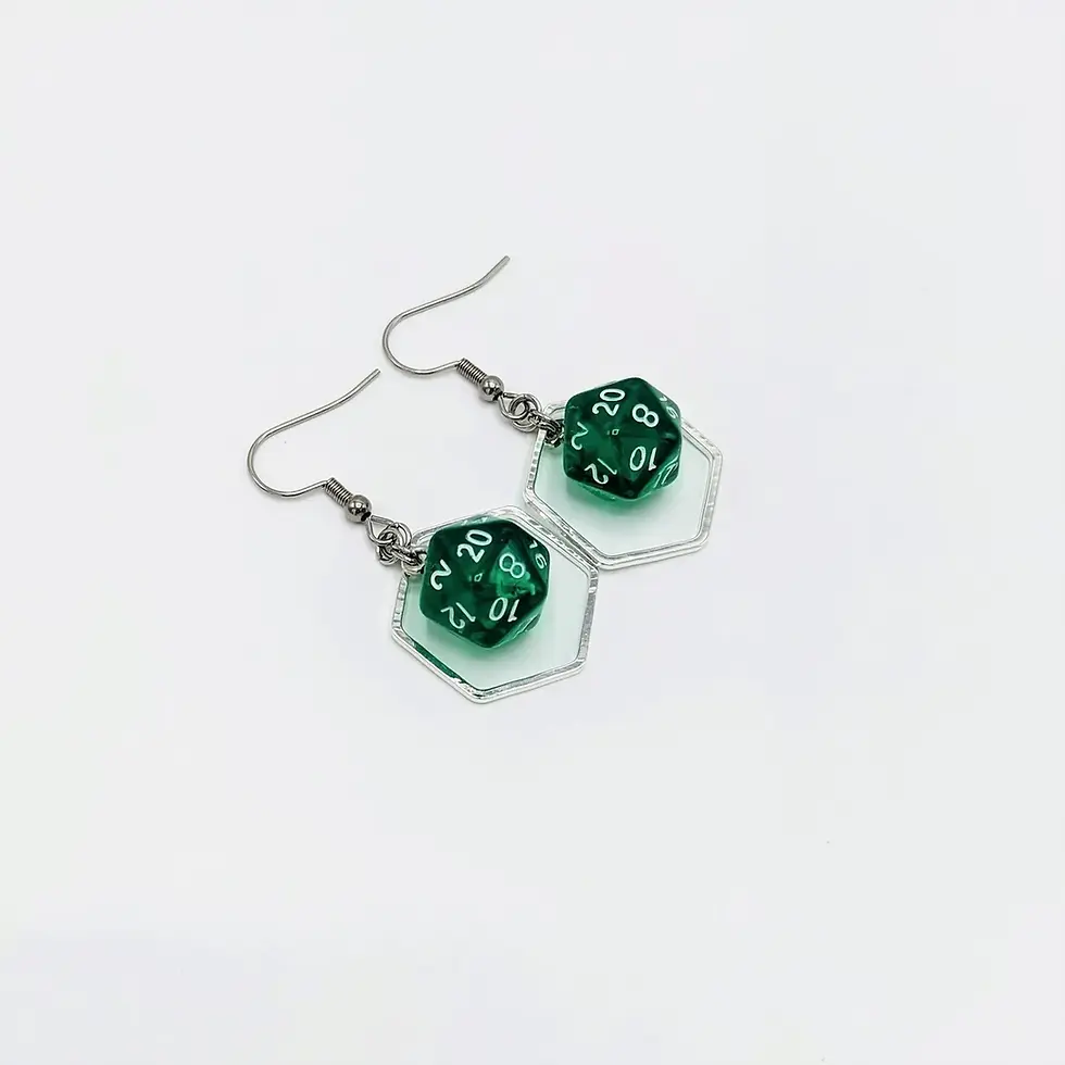 Thumbnail: Mini D20 Hex Earrings