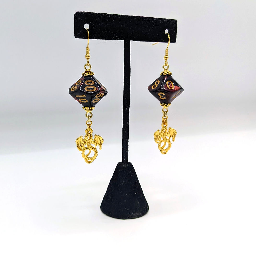 Thumbnail: Golden Dragon D10 Earrings