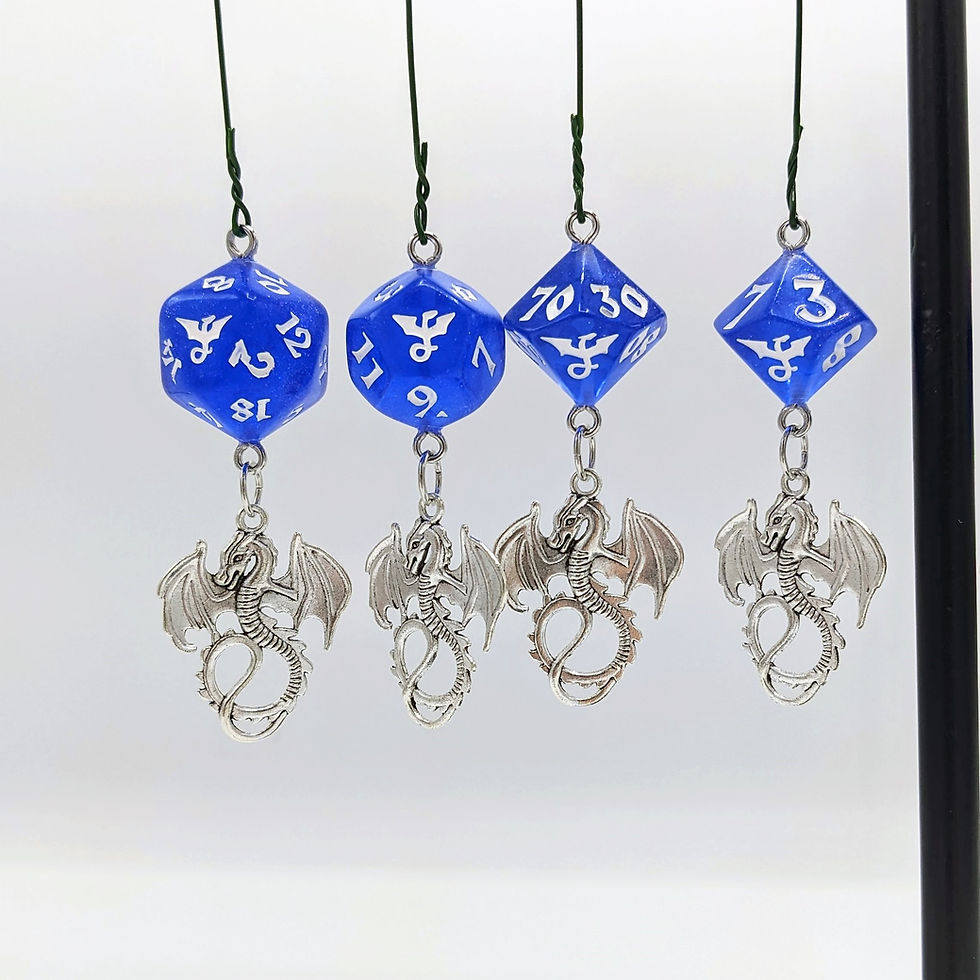 Thumbnail: Glitterwing Indigore Dragon Dice Ornament Set