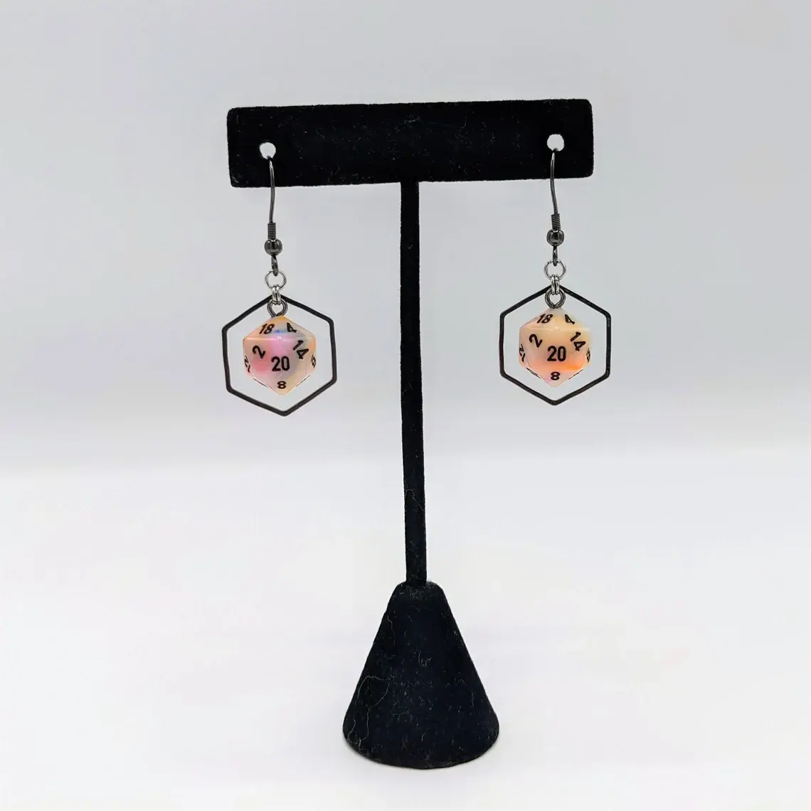 Mini D20 Hex Earrings