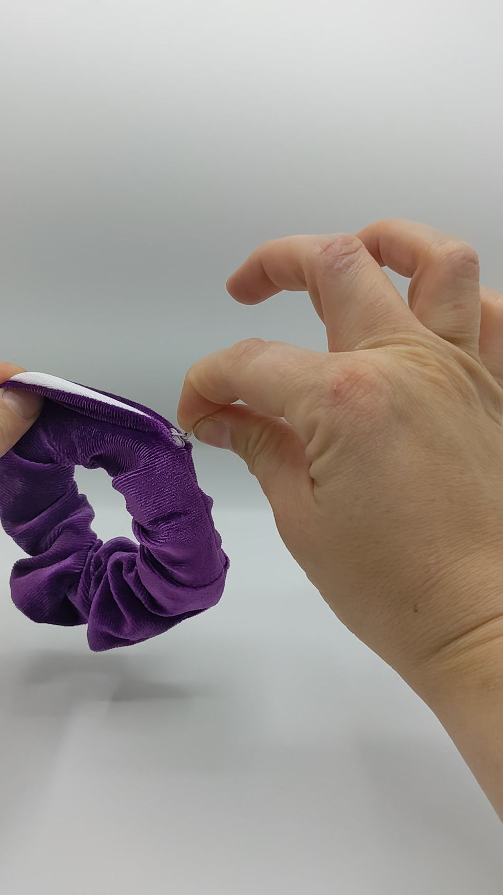 Thumbnail: Royal Purple Velvet Scrunchie Dice Bag