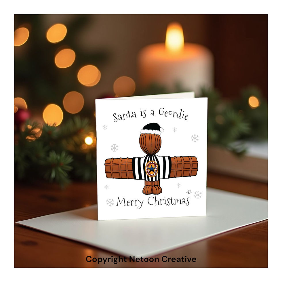 Santa is a Geordie angel of the north nufc christmas card