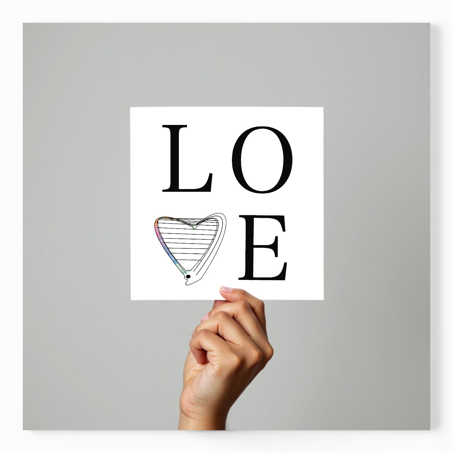 Rainbow Love card inspired by Northeast. Pride colours on Millennium bridge on quayside