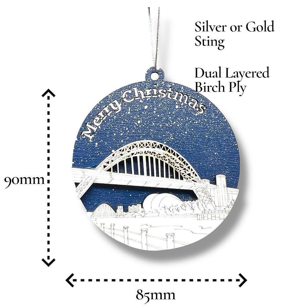 Thumbnail: tyne bridge bauble Christmas decoration netoon creative dimensions wooden