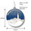 Thumbnail: Front facing view of St Mary’s Lighthouse bauble with 90mm x 85mm measurements shown.
