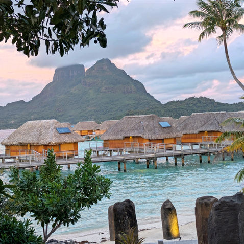 Overwater bungalows in Tahiti