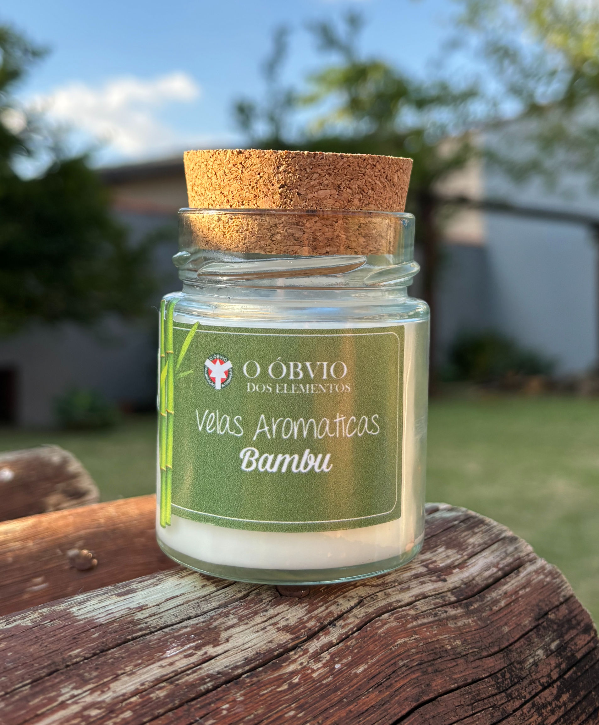 Vela Aromática Cera de Palma - Bambu (Com tampa) 220g