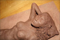 The Lady Laying, face close up 2010