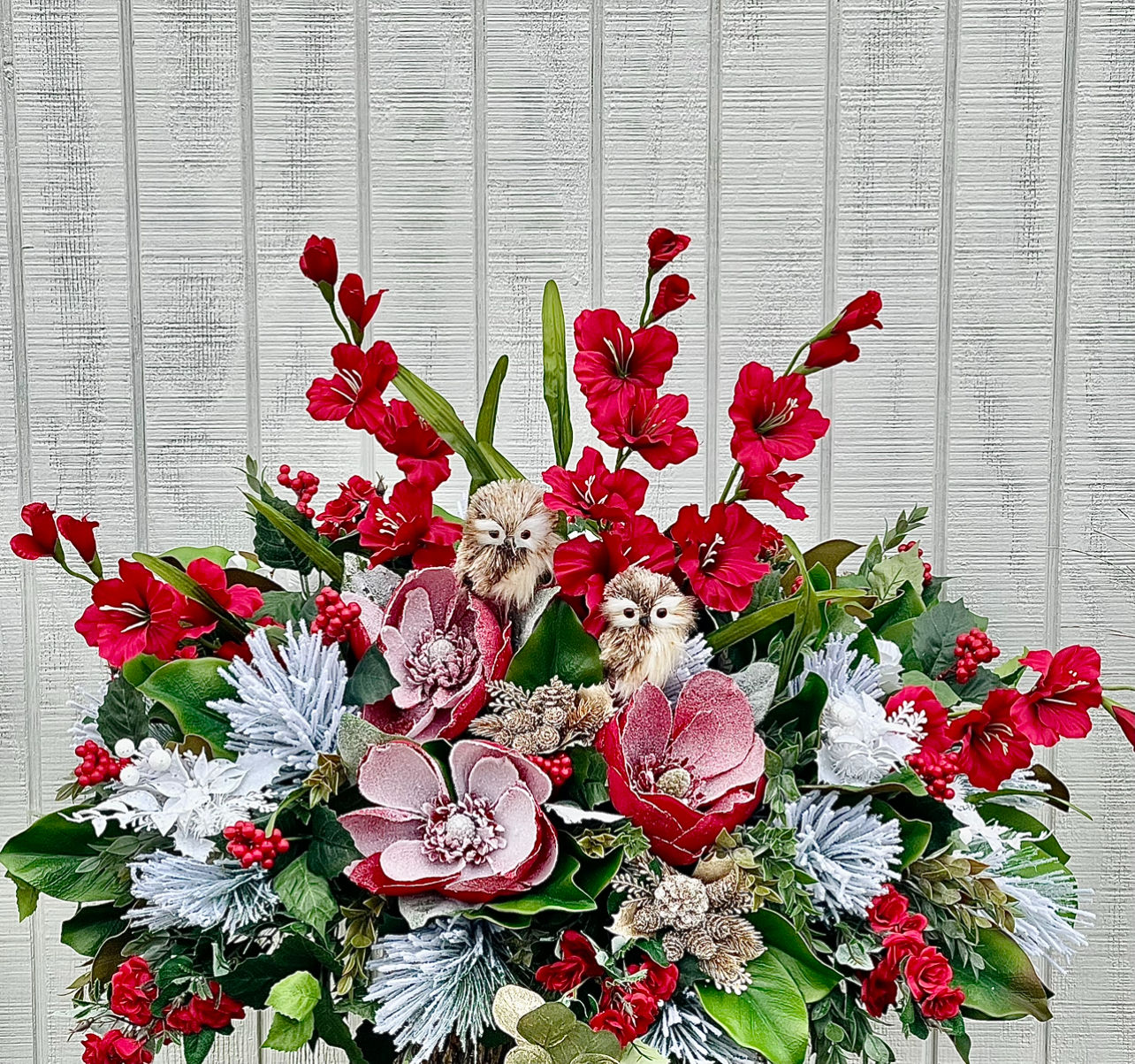 Silk Floral Double Headstone Saddle