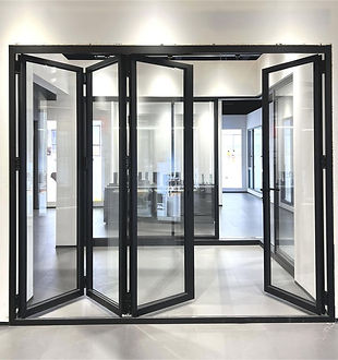 Accordion Type Folding Door Outdoor Multi Locking Folding Patio Doors Exterior Vertical Bi