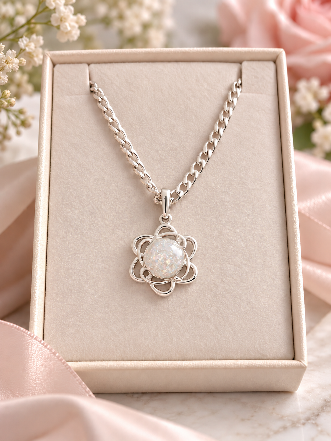 Silver Floral Necklace