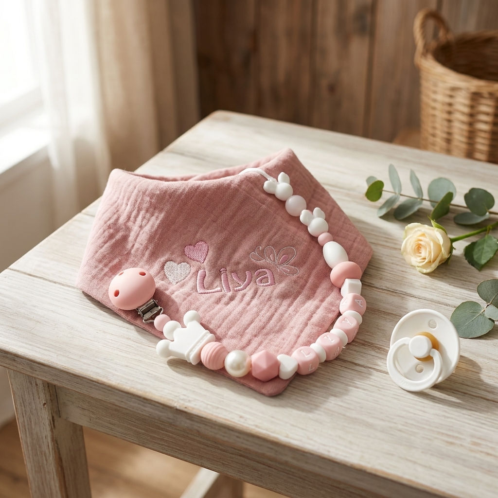 Halstuch / Dreieckstuch personalisiert – bestickt mit Namen