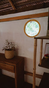 window in the fare bungalow at haliksai