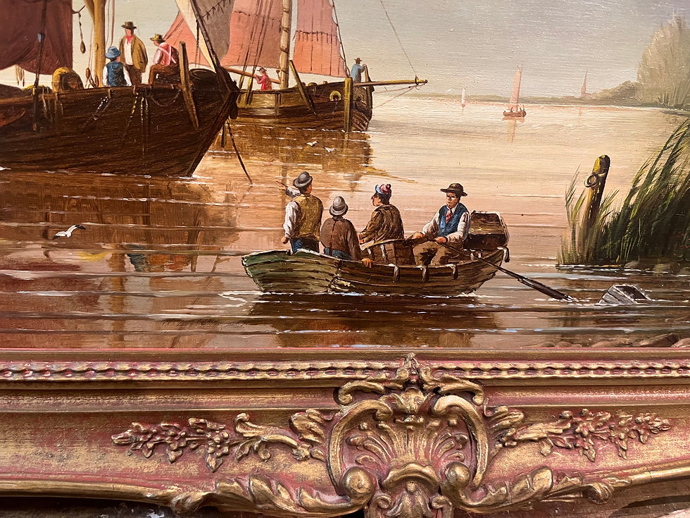 Thumbnail: LARGE OLD MASTER Follower of JOSEPH MALLORD WILLIAM TURNER OIL PAINTING