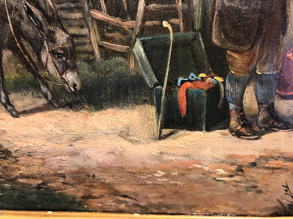 Thumbnail: OIL PAINTING Antique 19th Century Fine Quality Piece GGF