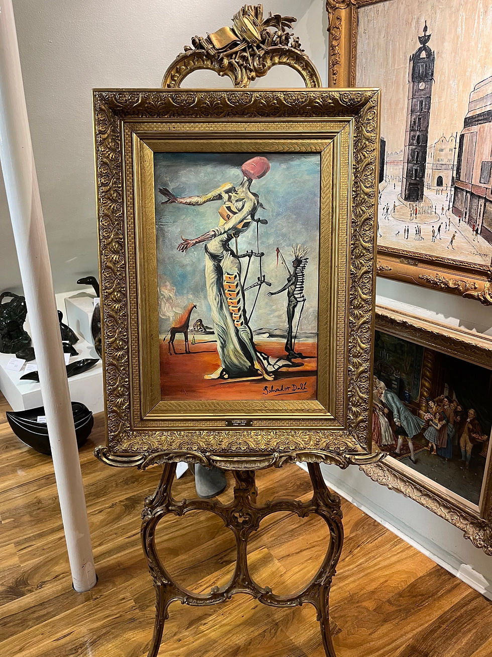 Thumbnail: SALVADOR DAHI Signed LARGE CANVAS OIL PAINTING 20th CENTURY GOLD GILT FRAME