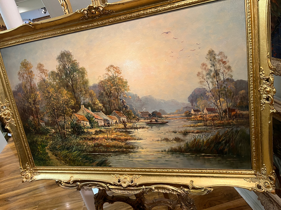 Thumbnail: OIL PAINTING FINE Eugene Demester b1914 IMPRESSIONISM 20th CENTURY GGF