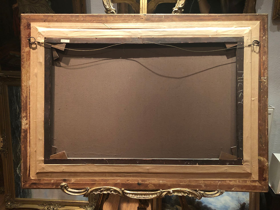 Thumbnail: OLD MASTER HUGE English / Americana history 19th Century OIL PAINTING GOLD FRAME