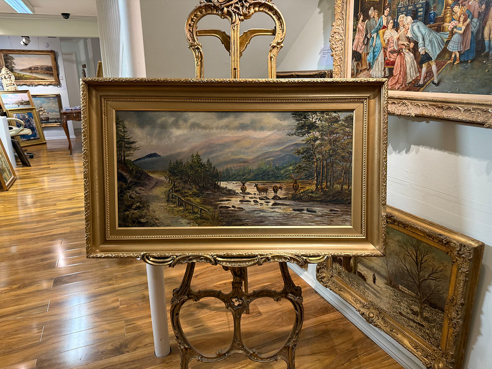 Thumbnail: HUGE OLD PAINTING FINE Antique 19th Century British OLD MASTER