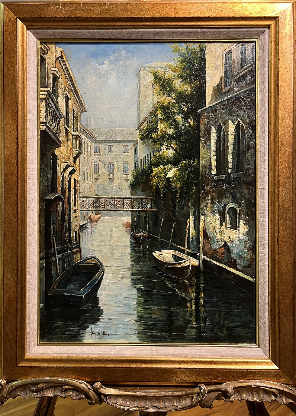Thumbnail: OIL PAINTING LARGE VENICE ITALIAN  CIRCA  MID 20TH CENTURY