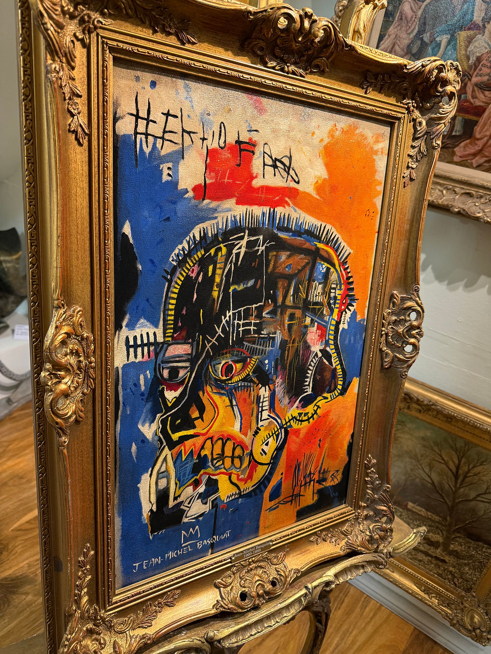 Thumbnail: Jean-Michel Basquiat 1960-1988 LARGE CANVAS OIL PAINTING 20th CENTURY
