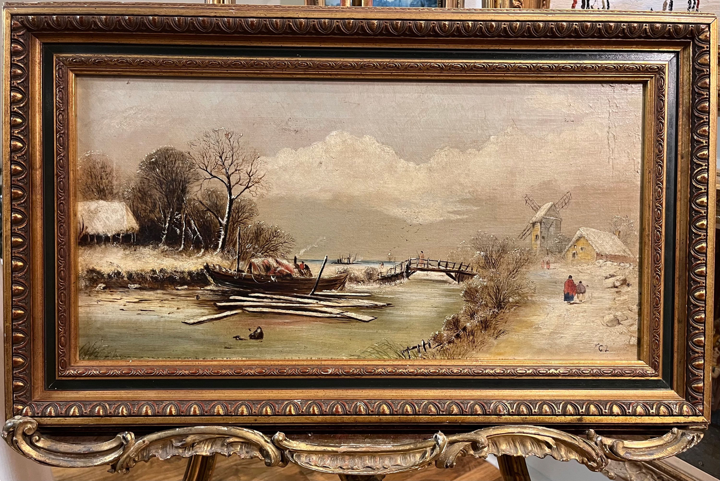 OIL PAINTING OLD FINE MASTER PAINTER 19th Century BELGIUM  SCHOOL