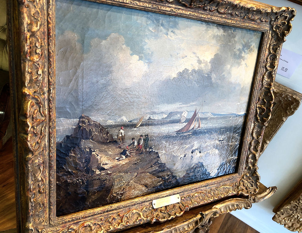Thumbnail: VERY RARE Oil PAINTING Antique 19th Century By Listed artist British old master