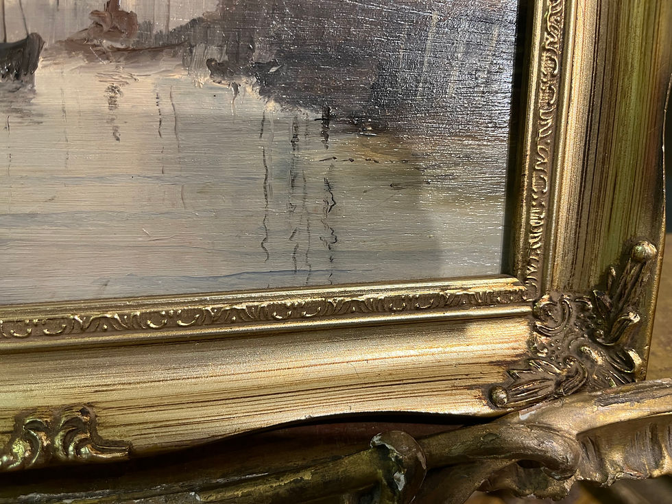 Thumbnail: SMALL OIL PAINTING MARITIME SHIPPING PIECE 20th CENTURY