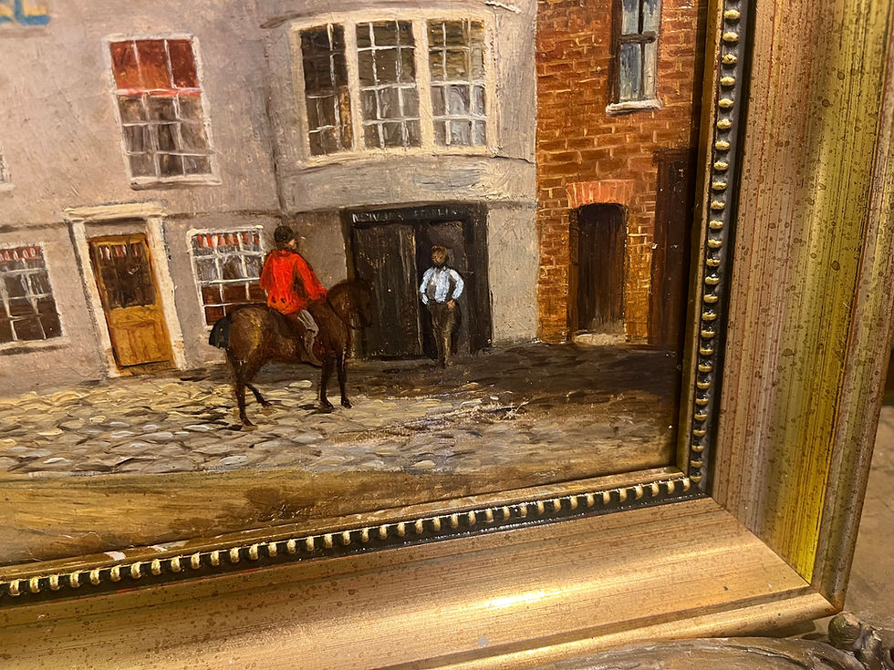 Thumbnail: VERY RARE DATED 1889  Naïve Piece Oil Painting on Canvas 19th Century