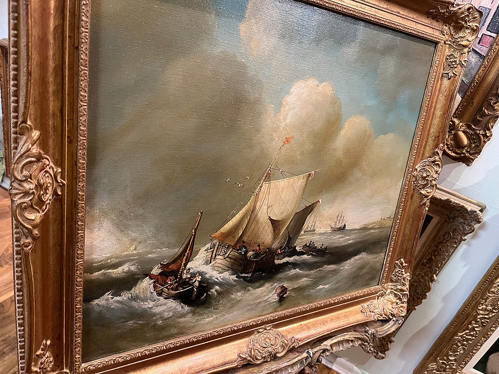 Thumbnail: OIL PAINTING LARGE 20th CENTURY PIECE stormy Sea's