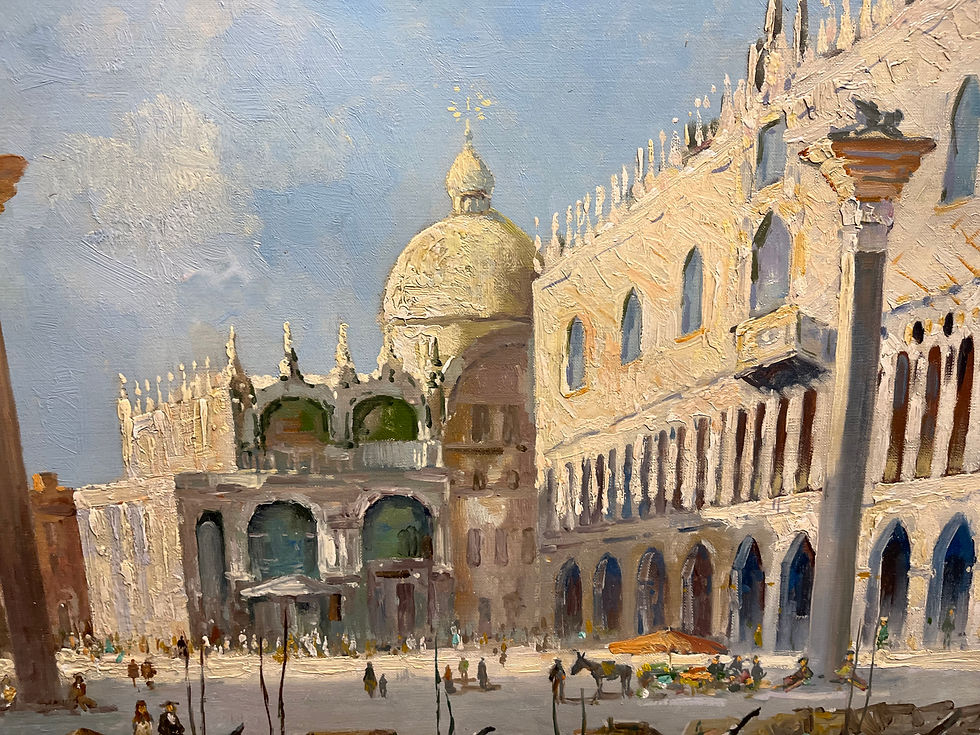 Thumbnail: OIL PAINTING LARGE VENICE ITALIAN MASTER MEDIUM CIRCA  MID 20TH CENTURY