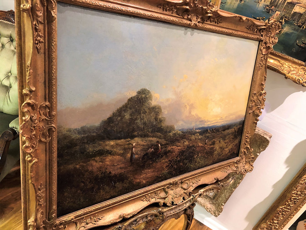 Thumbnail: Fine Large Original Antique 19th Century British OLD MASTER OIL PAINTING