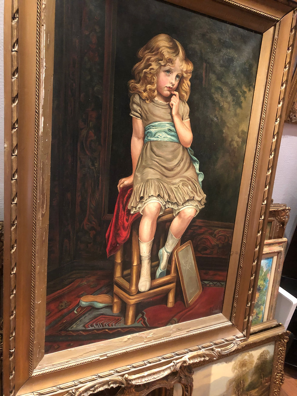 Thumbnail: OIL PAINTING OLD MASTER   FINE 19th CENTURY B