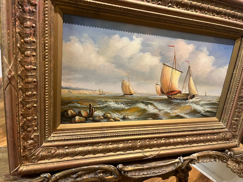 Thumbnail: OIL PAINTING MARITIME SHIP MASTERPIECE 20th CENTURY GGF
