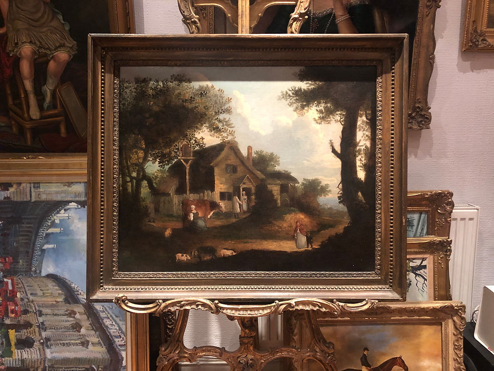 Thumbnail: LARGE OLD MASTER OIL PAINTING 18th CENTURY 1700's In a NEO CLASSICAL FRAME