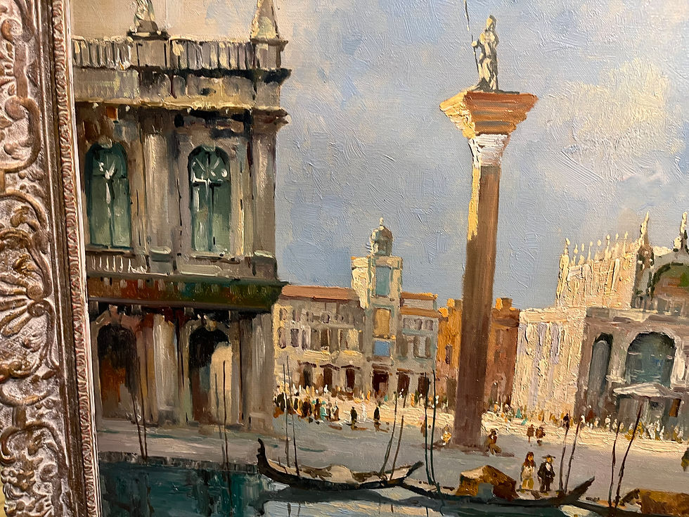 Thumbnail: OIL PAINTING LARGE VENICE ITALIAN MASTER MEDIUM CIRCA  MID 20TH CENTURY