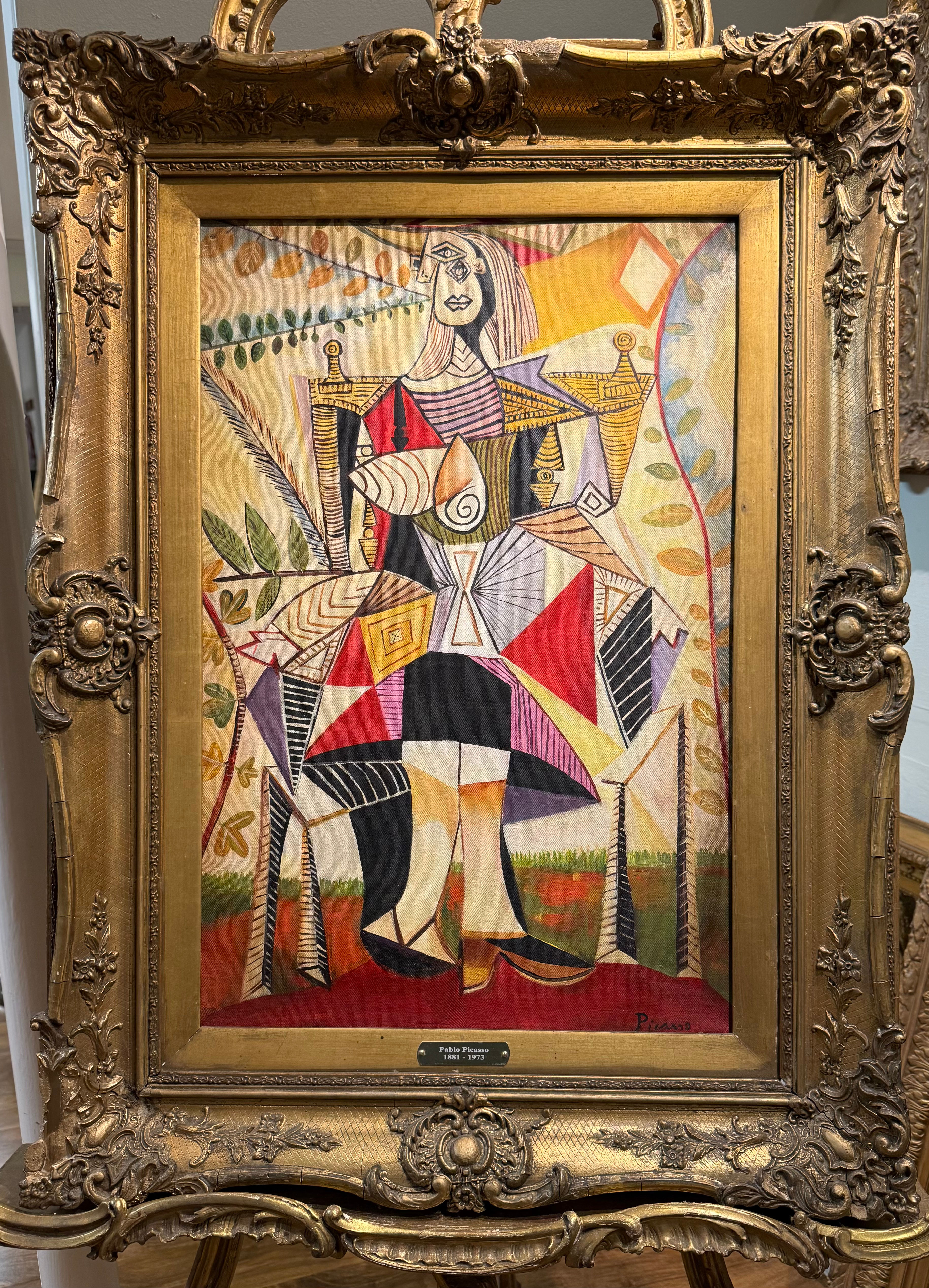 OLD MASTER PICASSO OIL PAINTING 20th CENTURY FRAMED