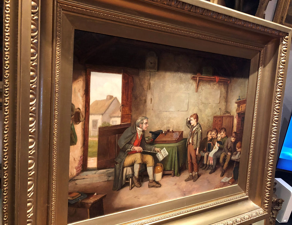 Thumbnail: OLD GRAND MASTER PAINTER LARGE PAINTING 19th CENTURY GOLD GILT FRAME