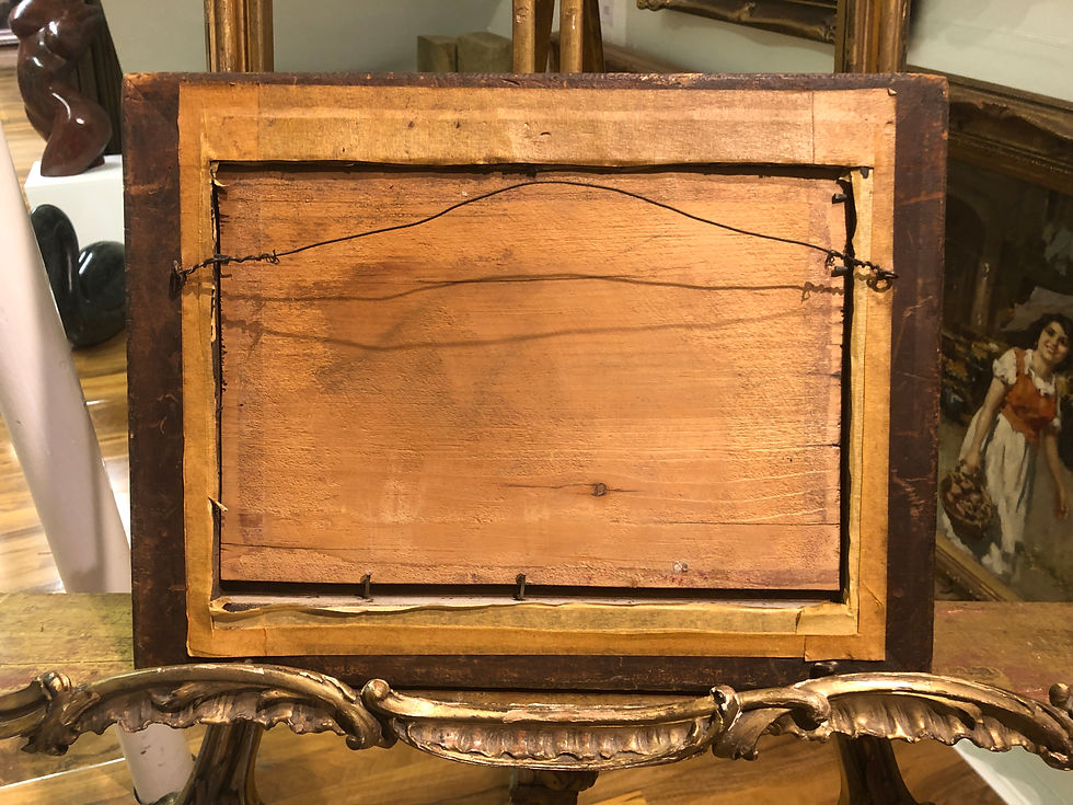 Thumbnail: OIL PAINTING SMALL Antique 19th Century Fine Quality Piece