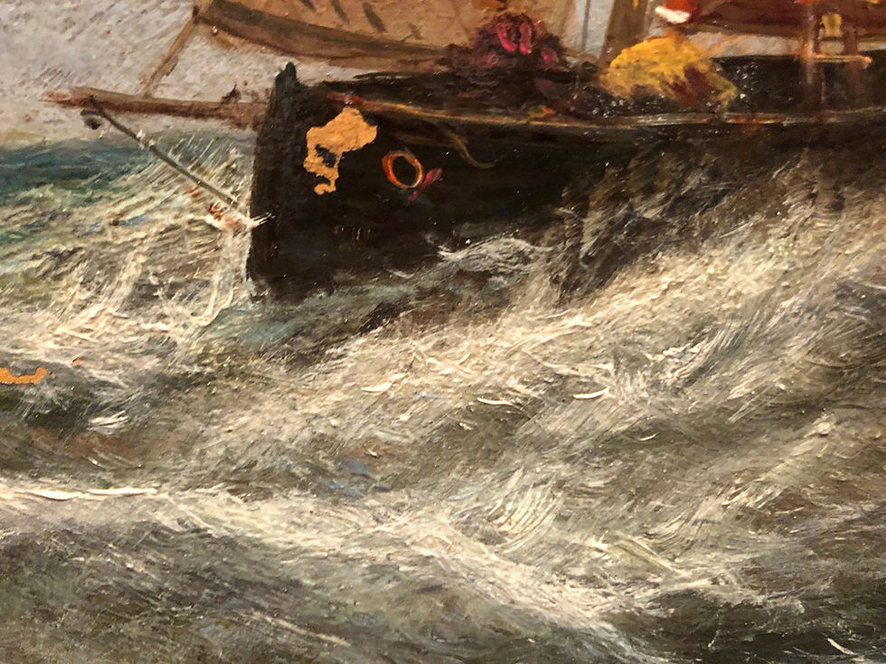 Thumbnail: OIL PAINTING SIGNED OLD FINE BOAT/ SHIP PAINTER 19th Century BRITISH SCHOOL