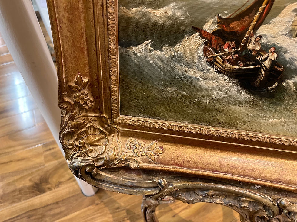 Thumbnail: OIL PAINTING LARGE 20th CENTURY PIECE stormy Sea's